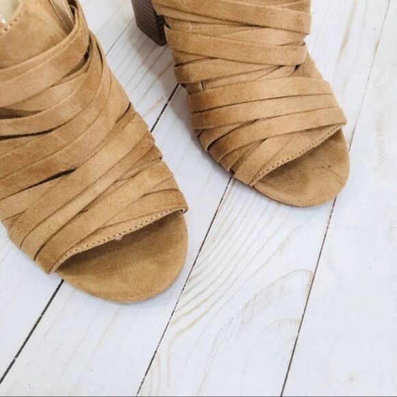 Coconuts by Matisse Mona Faux Suede Strappy Slingback Block Heels Size 9 - Picture 2 of 7